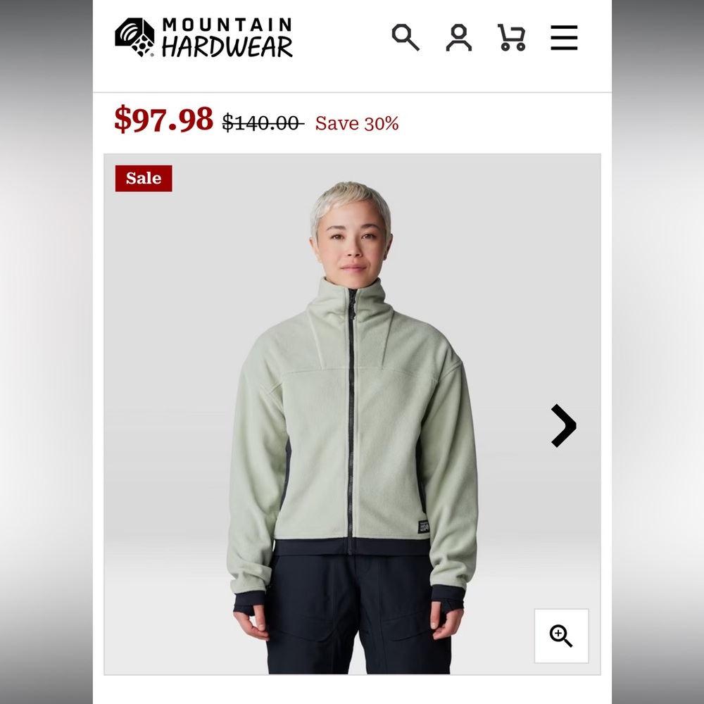 Mountain Hardwear Light Green Fleece Jacket